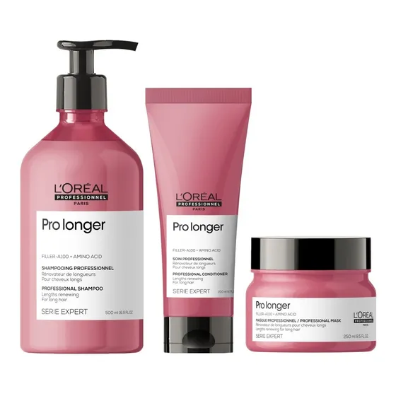 Pack Pro Longer Shampoo 500ml, Acond Y Máscara Loreal Prof
