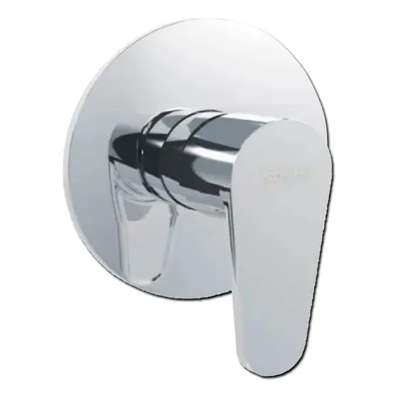 Llave Ducha Monomando Mezcladora Redonda En Acero Inoxidable
