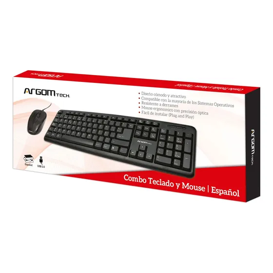 Combo Teclado En Español, Mouse Optico Usb Argom Arg-kb-7418