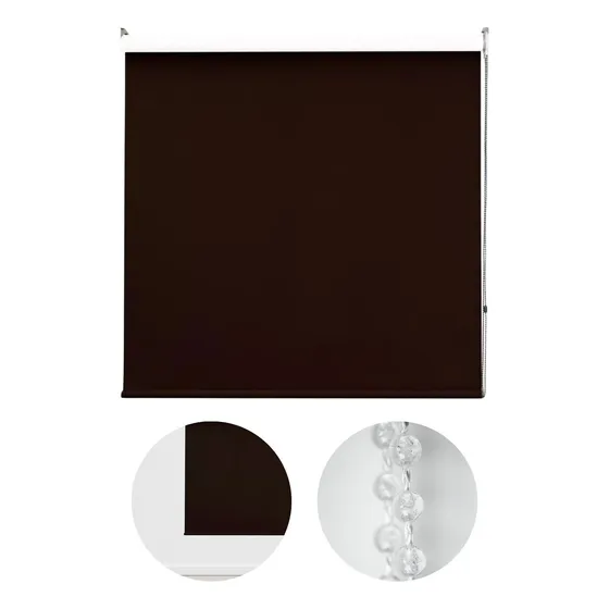 Persiana Enrollable Cortina Roller Lisa 60cm X 180cm Colores Chocolate