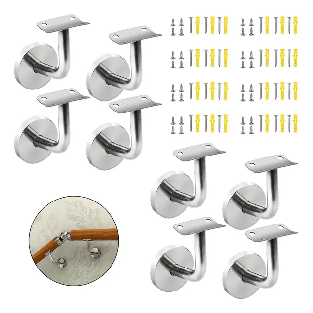 8pcs Soportes Pasamanos Para Escaleras Acero Inoxi Int/ext