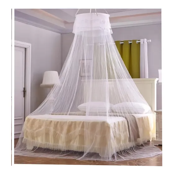 Mosquitero Encaje Dosel Cerrado Cama Standard Elegante Color Blanco