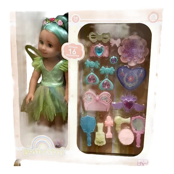 Muñeca Hadita Bostecitos Fun Max 16 Accesorios