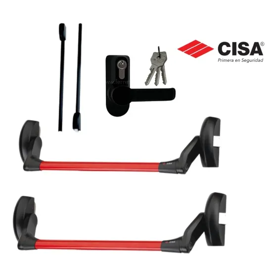 Manillones Cisa Cerradura Barra Antipanico Para Puerta Doble