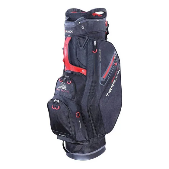 Bolsa Golf Carro Big Max Terra Negra Com Funda Lluvi Color Negro/rojo