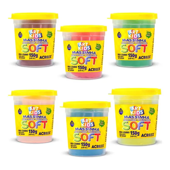 Masa Para Moldear Soft Acrilex 150 Grs - Pack X 6 Colores Color Pack 6 Colores Surtidos