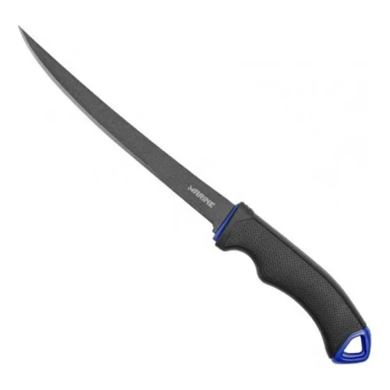 Faca Fileteira Marine Sports Fillet 32cm 7,5" Aço Inox Teflon Preto