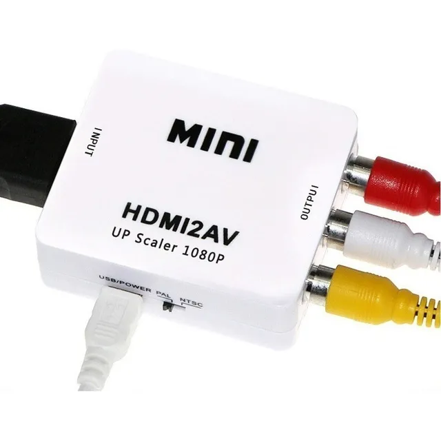 Adaptador Conversor Hdmi A Rca Video 1080p Ps4 Deco Nuevo 