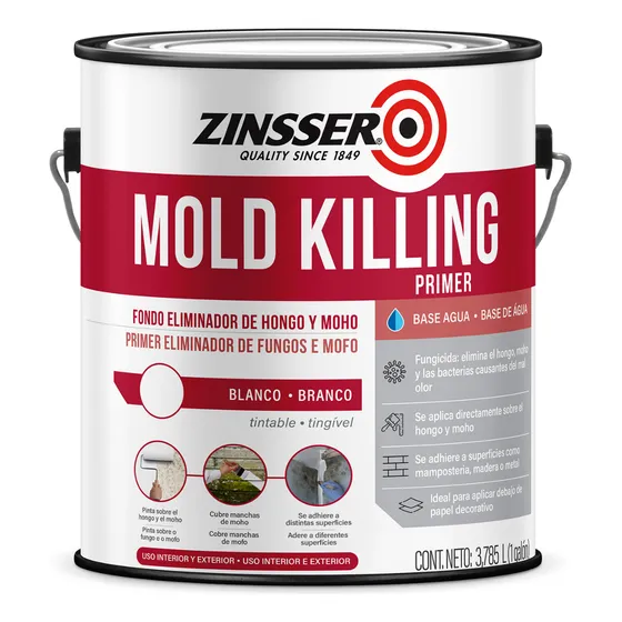 Pintura Antihongo Zinsser Primer Mold Killing 3.78 Lt Color Blanco
