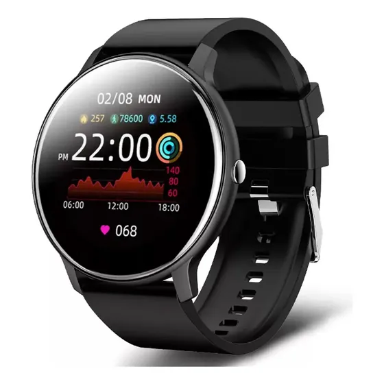 Smartwatch Fitness Com Monitor Cardíaco Ip67 Preto