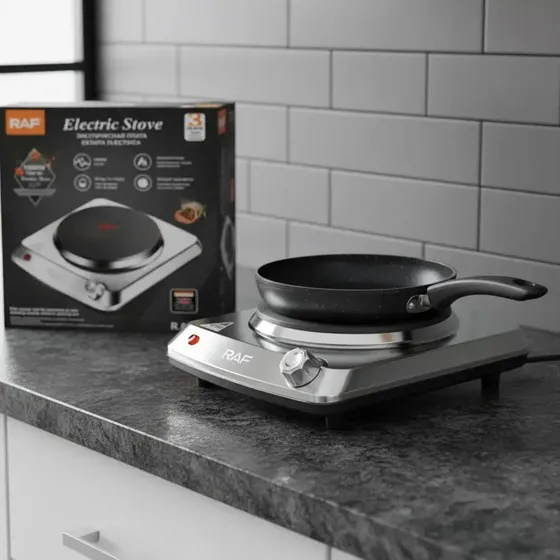 Cocina Cocinilla Eléctrica 1 Plato Acero Inoxidable Encimera Color Plateado