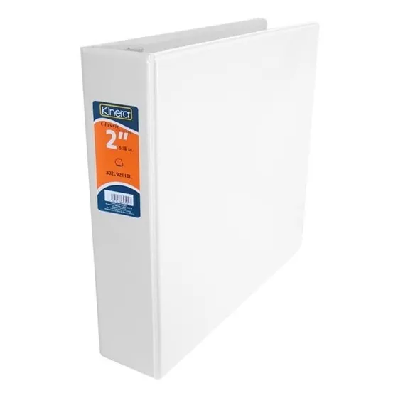 Carpeta Panoramica Blanca Critstal Kinera Oficio 2 Pulgadas Color Blanco