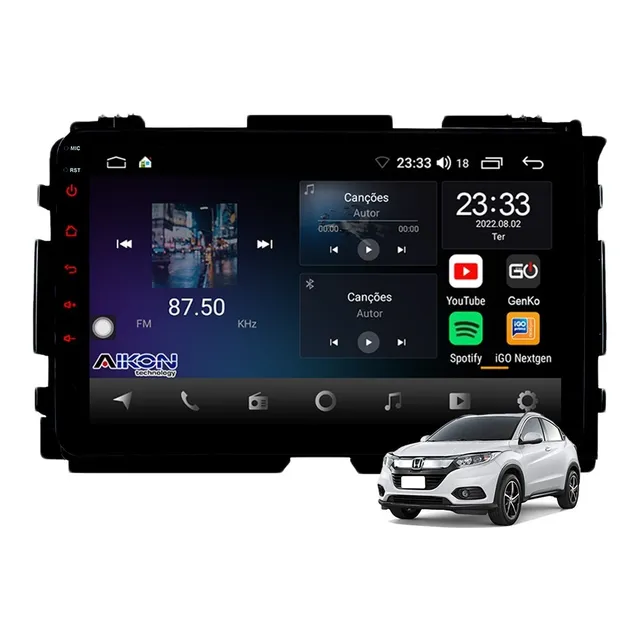 Kit Multimidia Aikon 9 Polegadas 2gb 32gb Android 12 Gps Bt