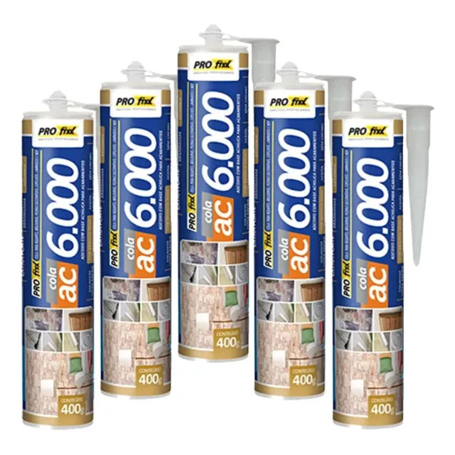 Kit 5x Cola Adesiva Ac 6000 Para Espuma Mdf Gesso 400g