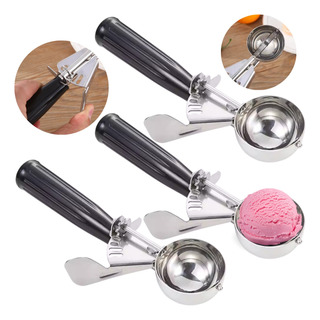 6 Colheres De Sorvete Bola Com Ejetor 6 Cm Inox Profissional 6 Colheres De Sorvete Bola Com Ejetor 6 Cm Inox Profissional