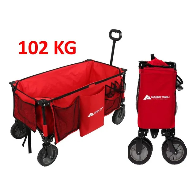 Carrito Plegable Mercado Playa Ozark Camping 102 Kg Rojo Usa