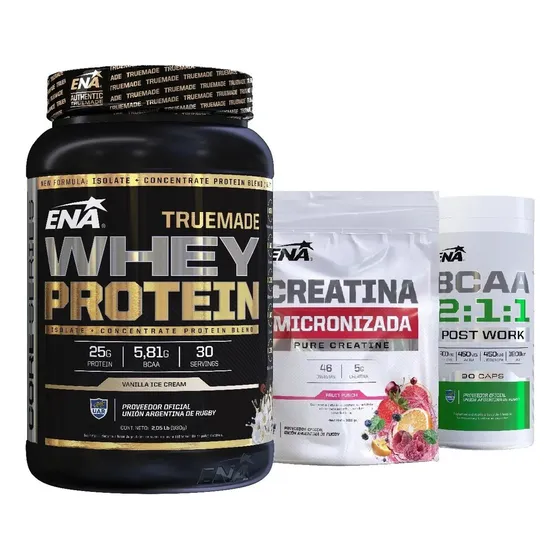 Combo Rendimiento True Made + Creatina + Bcaa 2:1:1 Ena