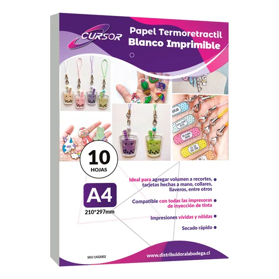 Termoretractil Blanco Imprimible A4 10 Hojas Cursor