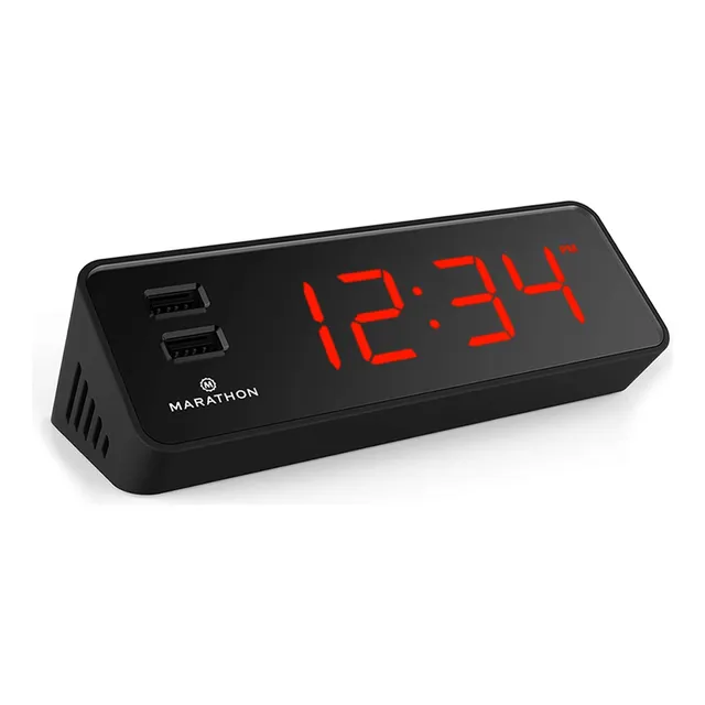 Marathon Cargador Reloj Usb 2 Puerto Carga Adaptador Ca Rojo