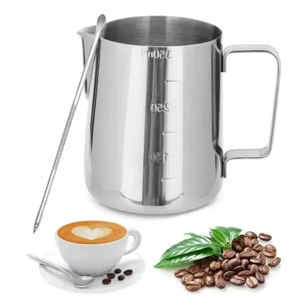 Jarra De Espuma De Leche De Acero Inoxidable 12oz/ 350ml Color Gris