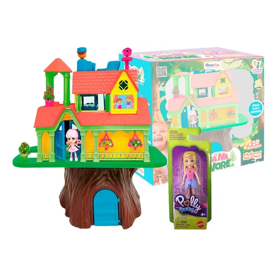   Casinha Na Arvore Infantil Com Bonecos Xplast Educativo 
