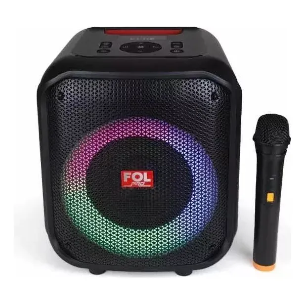 Bocina Portatil Fol Fs-l1216m Con Micrófono Inalámbrico