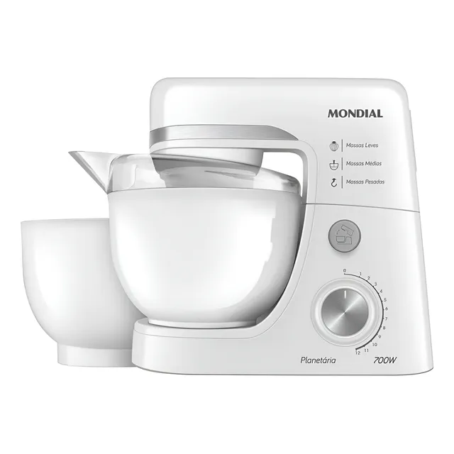 Batedeira Planetária Mondial Bp-03w-2b 12 Velocidades 700w Branco