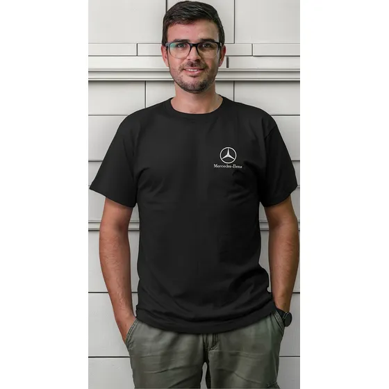Camiseta T-shirt Remera Masculina Moda Bordada Mercedes-benz