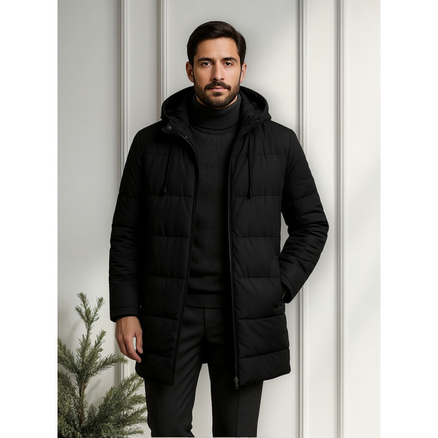 Sobretudo Masculino Jaqueta Puffer Bobojaco Comprido Capuz Sobretudo Masculino Jaqueta Puffer Bobojaco Comprido Capuz