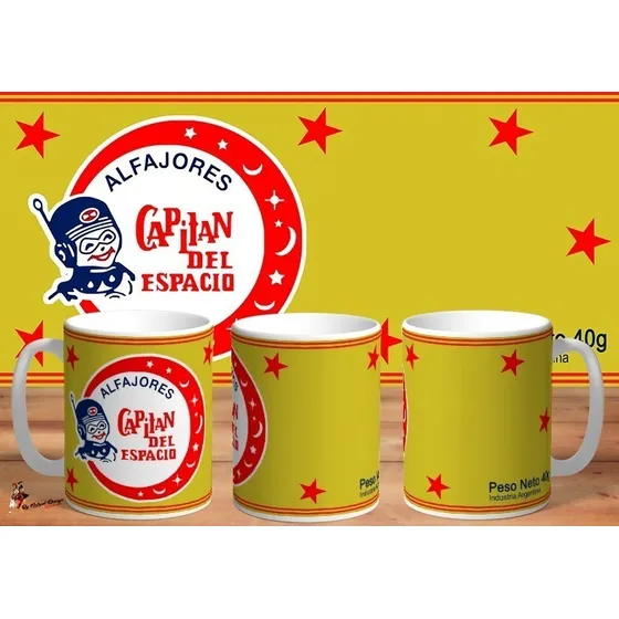 Taza Alfajor Capitan Del Espacio Golosina Retro