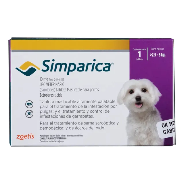 Antiparásitario Externo Para Perro  Simparica Caja 1 Tableta