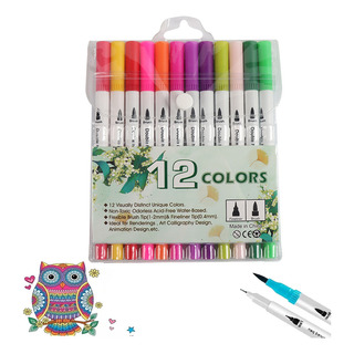 Caneta De Pincel E Canetas Coloridas School Double Tip Com 1 Caneta De Pincel E Canetas Coloridas School Double Tip Com 1