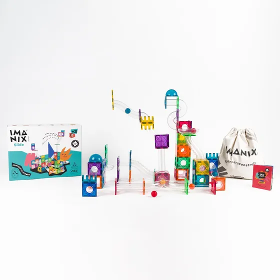 Set de construcción magnético Braintoys Imanix Tobogán 134 piezas en caja