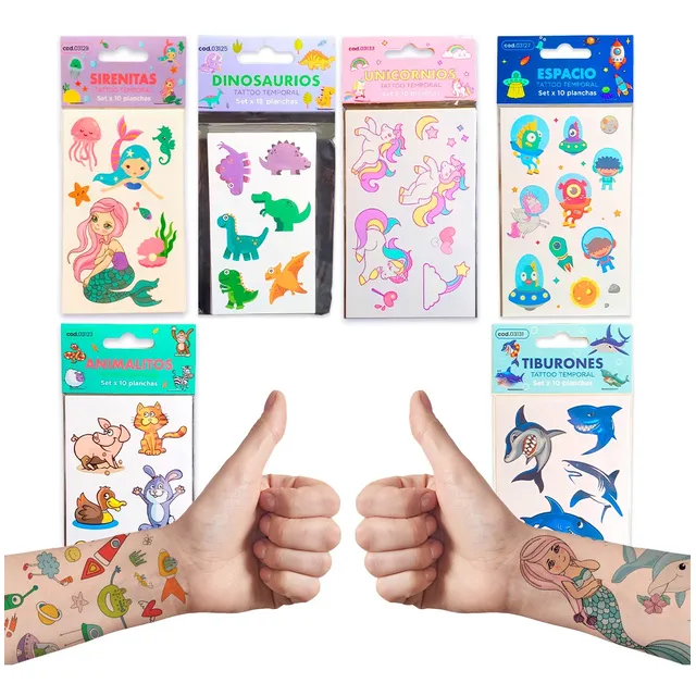Tatuajes Tatto Temporales Adhesivos Infantiles Niños X10 