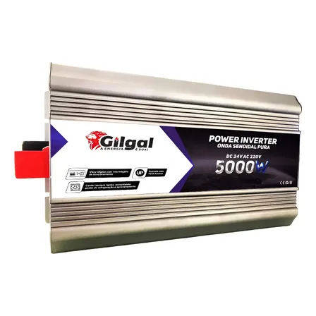 Inversor De Energia Onda Senoidal Pura 5000w 24v Para 220v Off Grid Conversor Motorhome Trailer Caminhão Energia Solar Fotovoltaica Bateria Estacionária Automotiva Geladeira Ferramentas