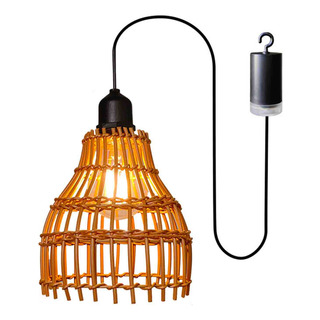 Lámpara De Ratán Bohemio, Lámpara Colgante Vintage Con Bater Lámpara De Ratán Bohemio, Lámpara Colgante Vintage Con Bater