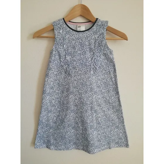 Vestido H&m Niñas Algodón Medio Manga Corta