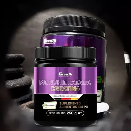 Creatina Monohidratada Growth Creapure 250g Pura Sem Sabor