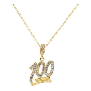 Collar Unisex Hip Hop Dorado 100 Emoji Con Micro Cristales Collar Unisex Hip Hop Dorado 100 Emoji Con Micro Cristales