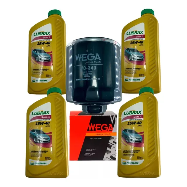 Kit Troca 4 Óleo+filtro 15w40 Lubrax  Fox Gol G5 1.0/1.6 