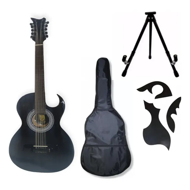 Bajo Quinto Negro Electroacústico Ocelotl Con Resaque