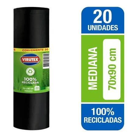 Bolsa Para Basura 70x90cm, 100% Recicladas 20 Un