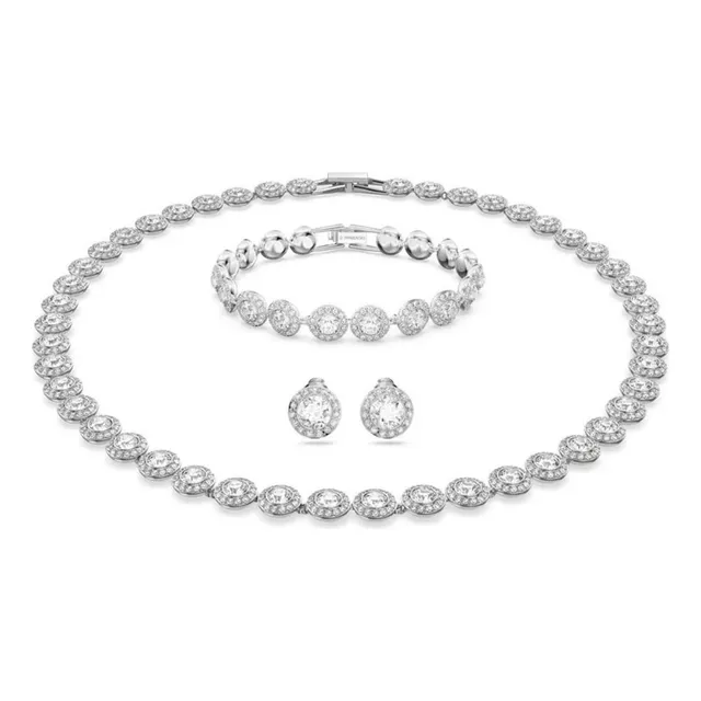 Conjunto Swarovski Collar Swarovskies Angelic Baño Rodio