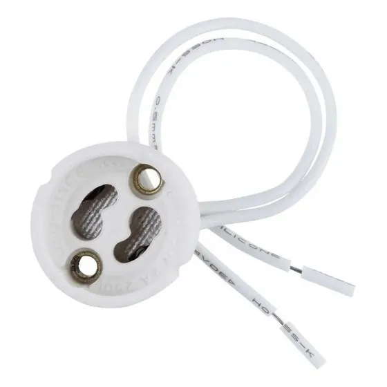 Zocalo Ceramico Gu10 Conector Lampara Dicroica 220v Pack 10 Color Blanco
