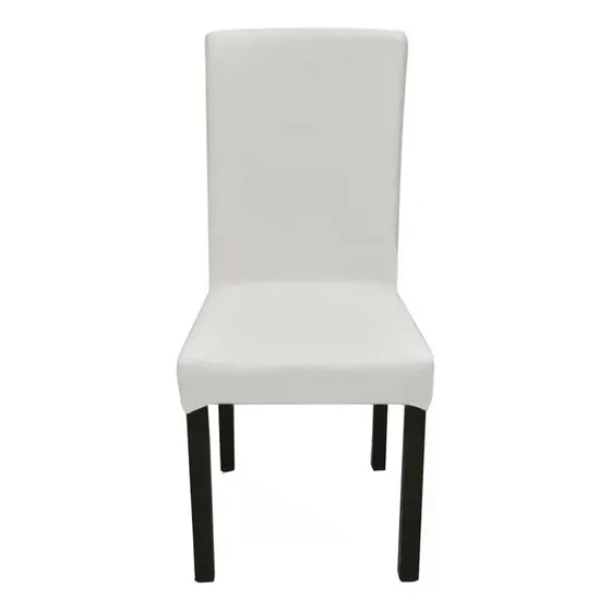 Funda Para Silla Comedor Cubre Asiento Elastizada Y Lavable® Color Blanco Diseño De La Tela Liso