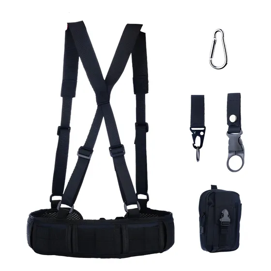 Conjunto De Cinturón Táctico Multifuncional Y Tirantes