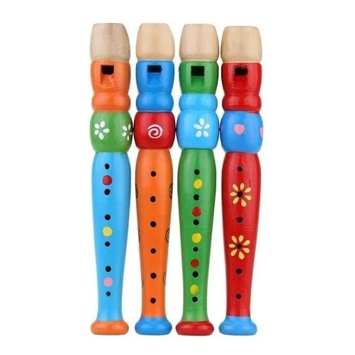 Flauta Vertical De Madera Instrumento Musical Juguete Niños