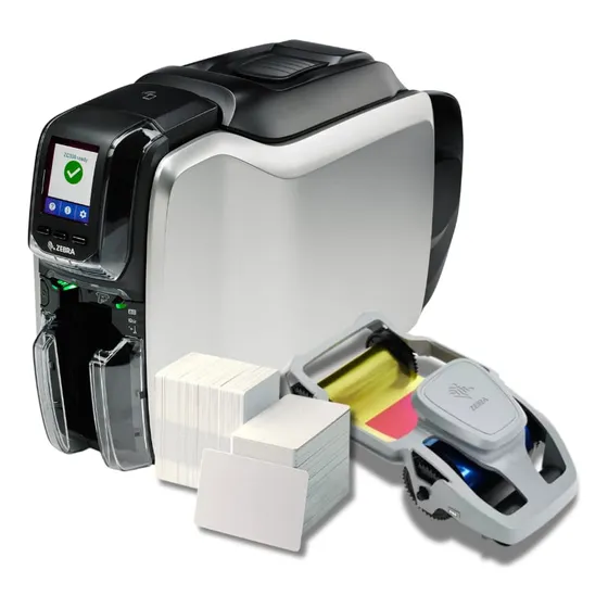 Kit Impresora De Credenciales Zebra Zc300, Ribbon Y Pvc Card