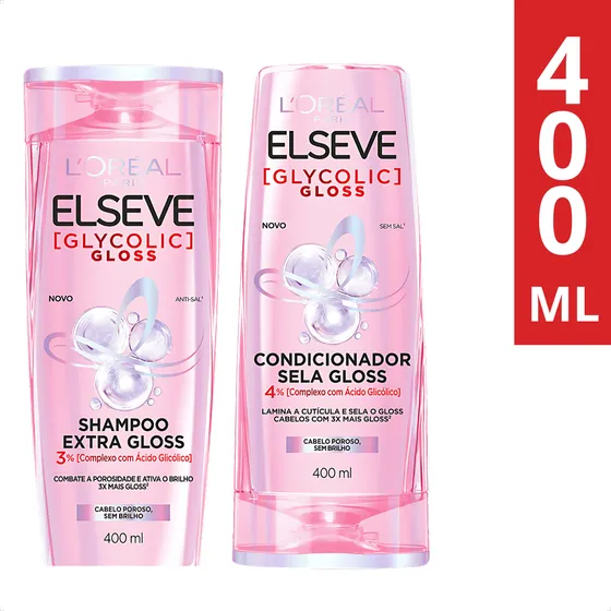 L´oréal Elseve Glycolic Gloss Shampoo + Condicionador 400ml