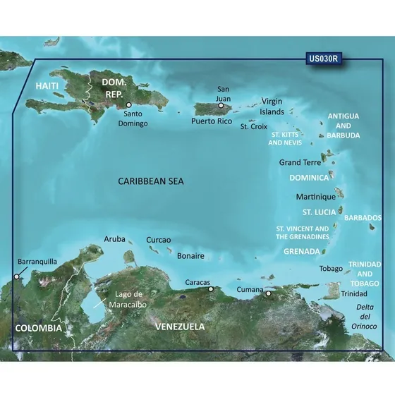 Carta Nautica Del Caribe Garmin G2 Hd (genérica 2018)